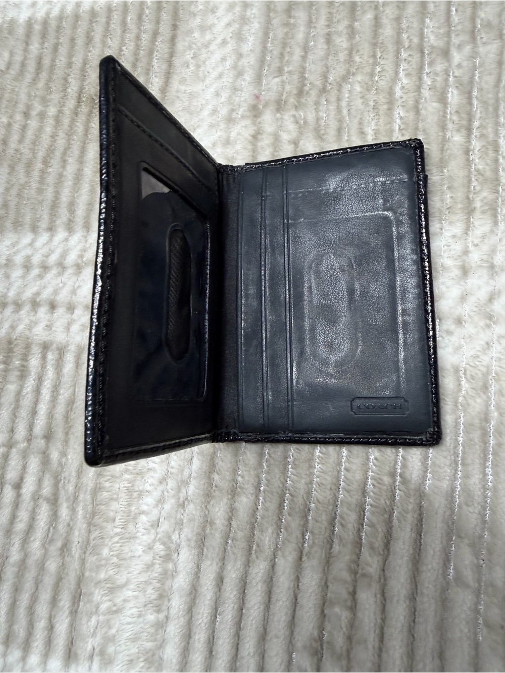 Coach Black Signature Canvas Card Case Wallet - Picture 3 of 4